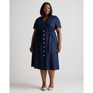 Quince 100% European Linen Button Front Dress Womens 1X NWT